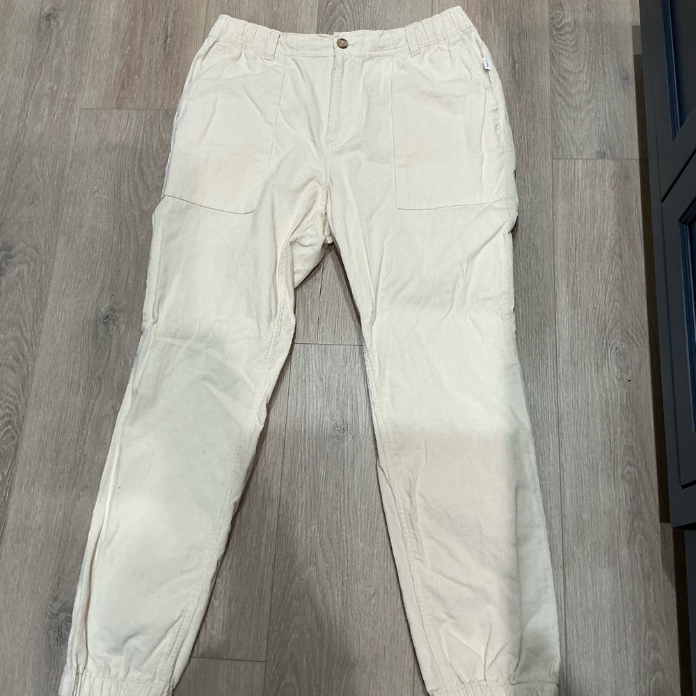 Onia Men's Cream Corduroy Joggers.  Like New.  Size Large